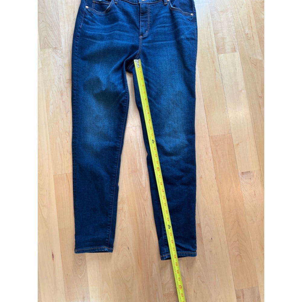 LOFT Jeans Women 12/31 Blue Modern Skinny Dark Wash Stretch Denim Distressed - Picture 9 of 10